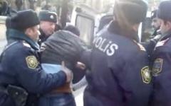 Акция протеста в Баку. Стоп-кадр с видео YouTube